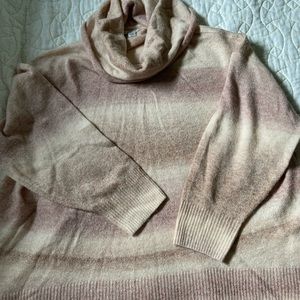 American Eagle Striped Cowl-neck Tunic Sweater